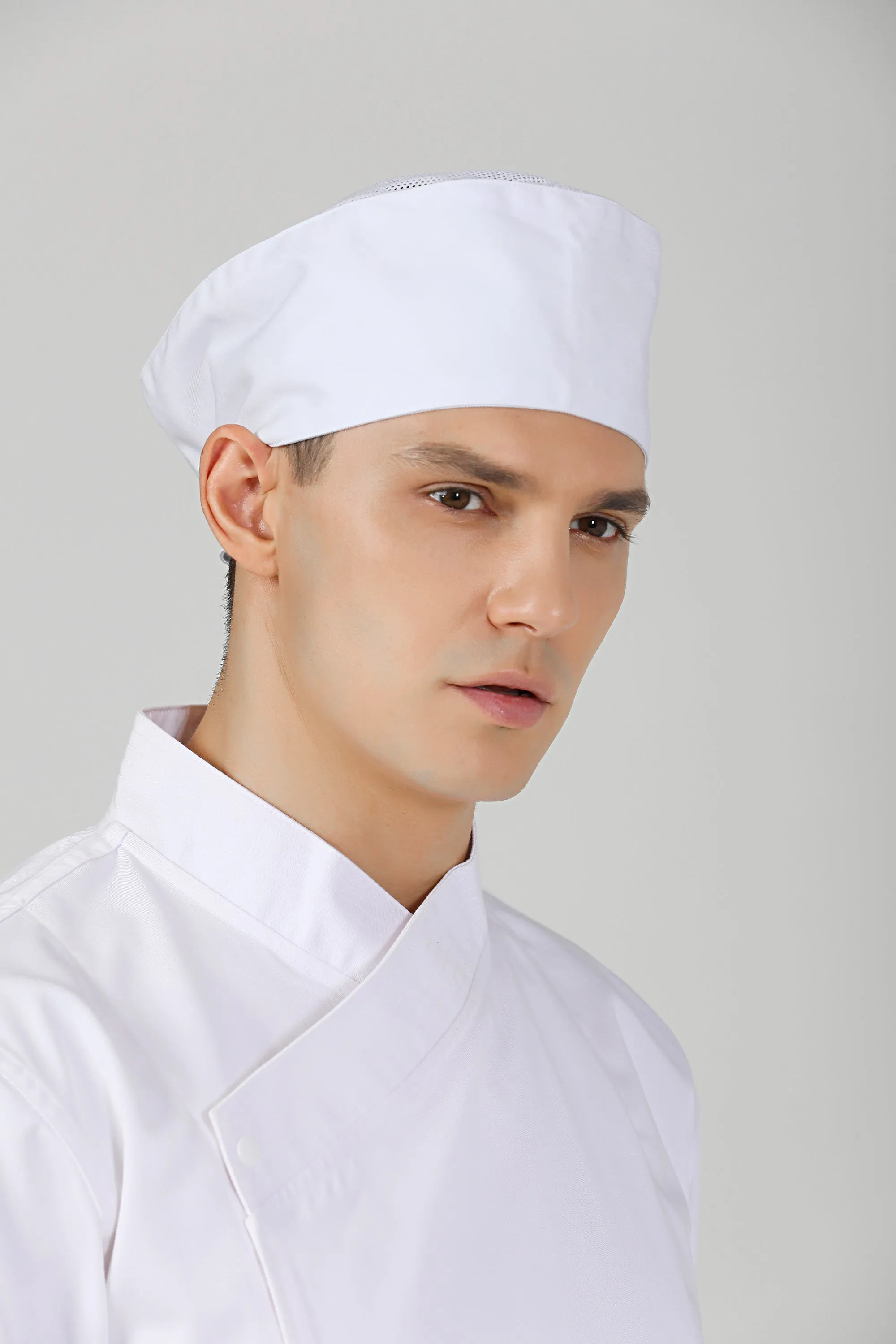 Freesia White Chef Beanie, Vent