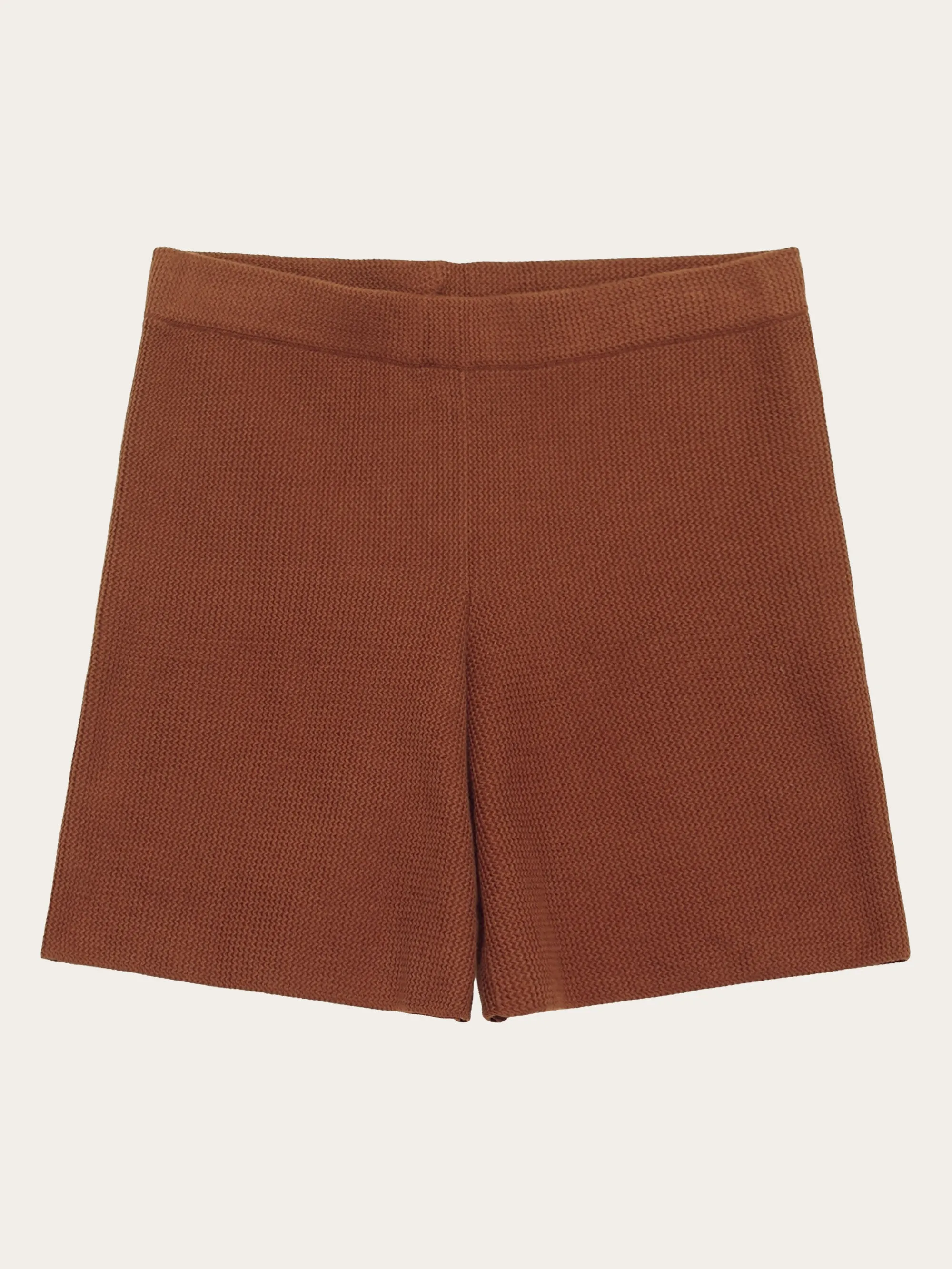 GALE mid-rise cotton racking stitch shorts - GOTS/Vegan - Tiramisu