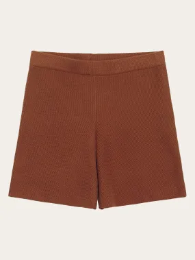 GALE mid-rise cotton racking stitch shorts - GOTS/Vegan - Tiramisu