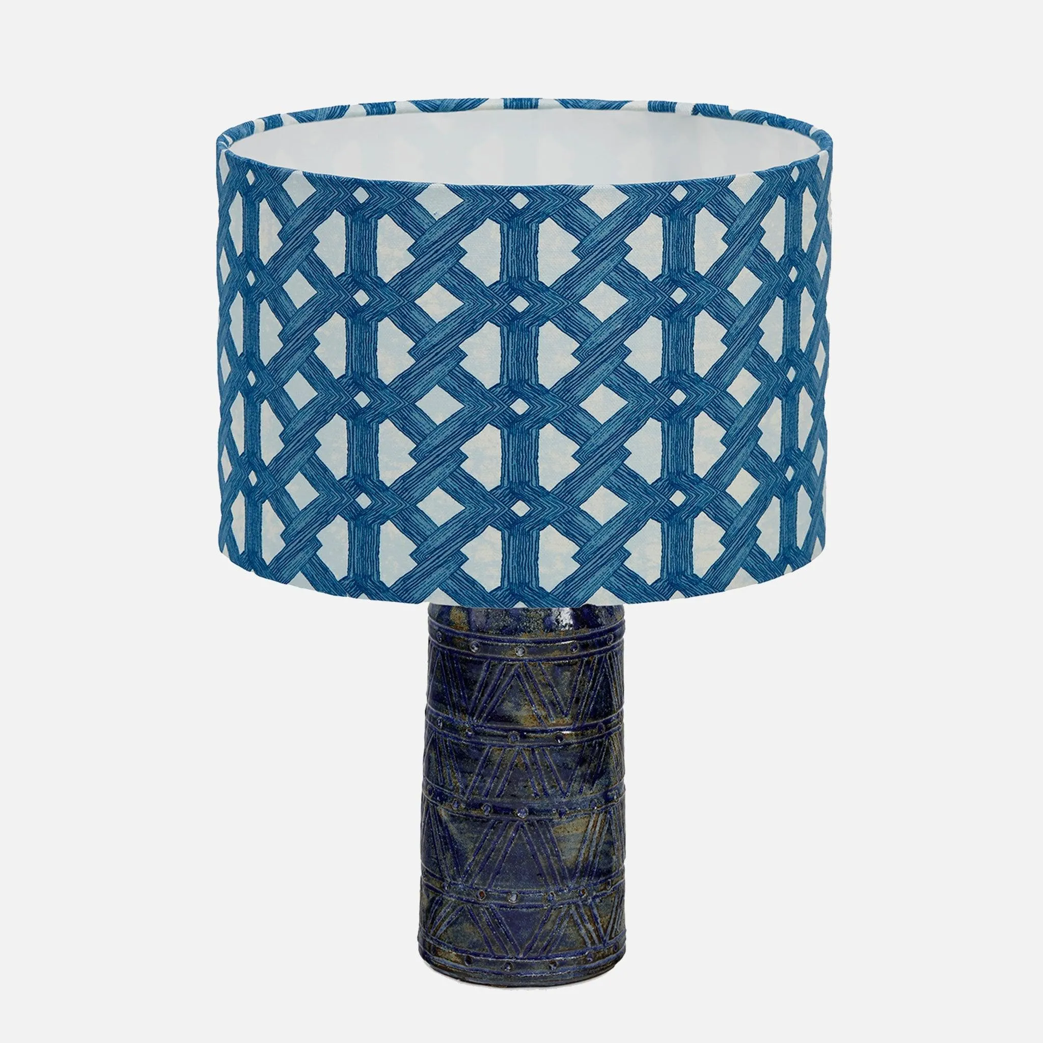 Geometric Indigo Blue Lamp Shade