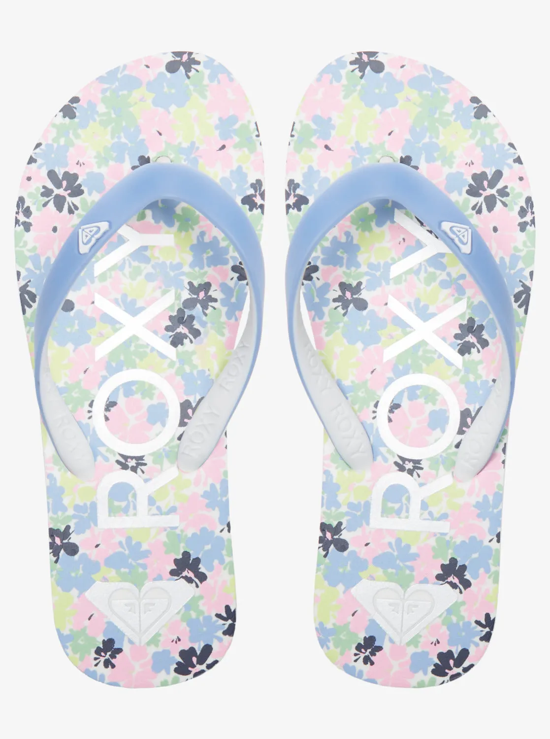 Girls 4-16 Tahiti Flip-Flops - White/Pink/Blue