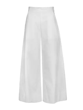 Greta white cotton drill trousers