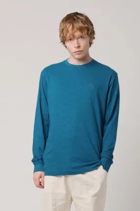 HAKON - Organic Cotton Long Sleeve Tee Teal Blue