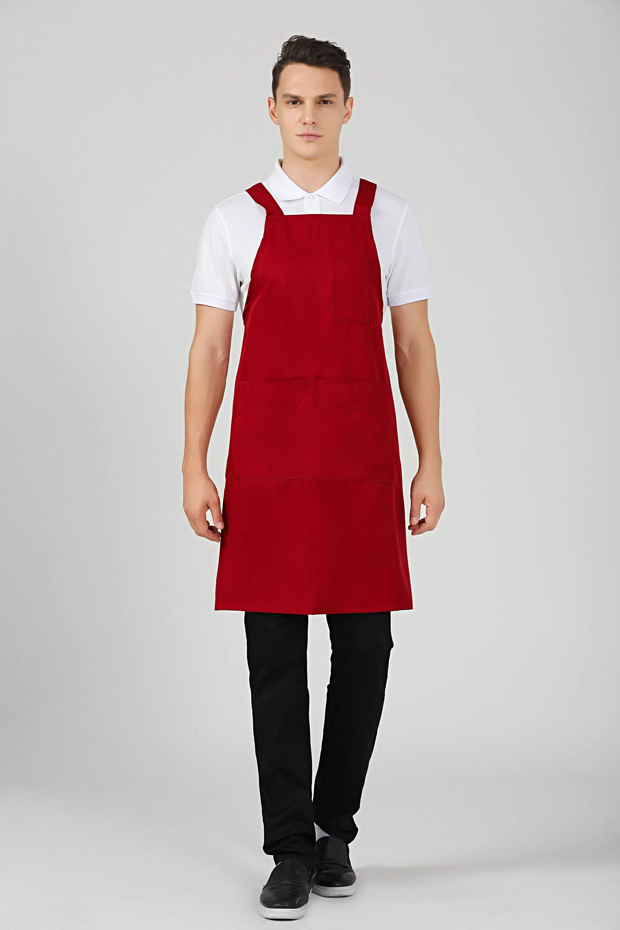 Hansel Maroon Service Bib Apron