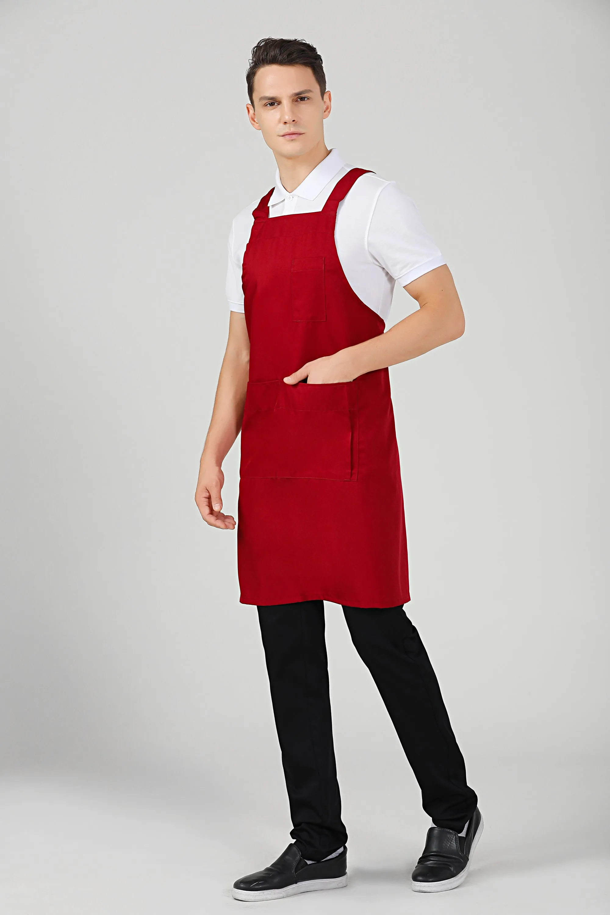 Hansel Maroon Service Bib Apron