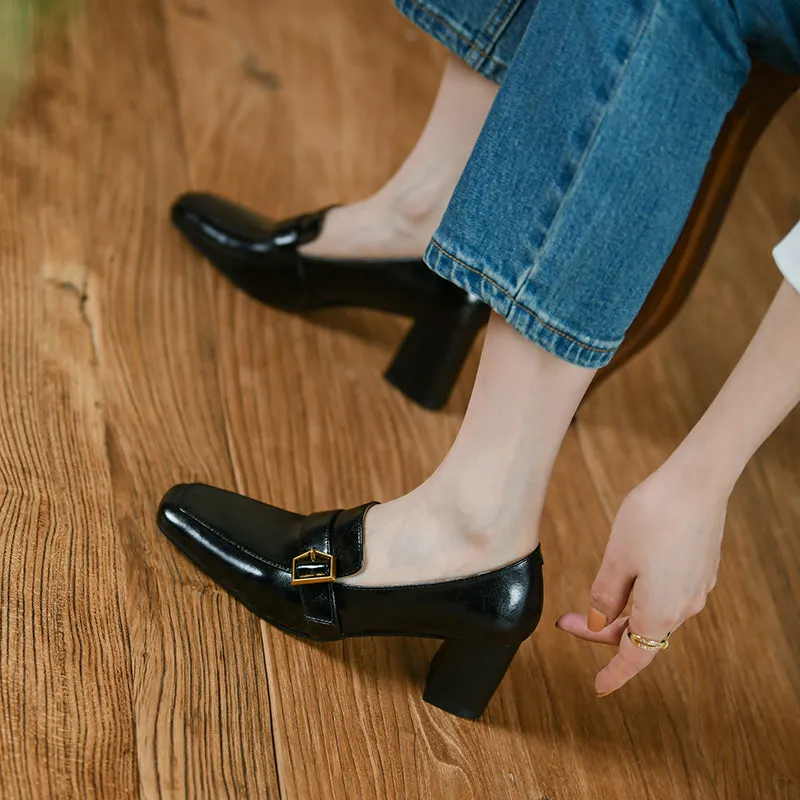 Indie High Heeled Loafers Black