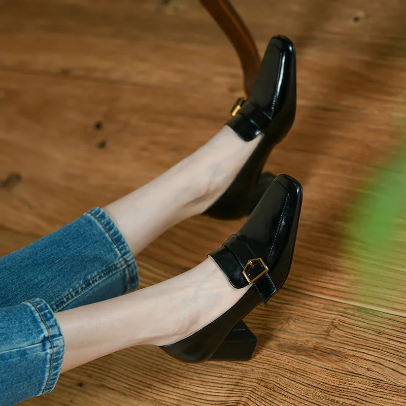 Indie High Heeled Loafers Black