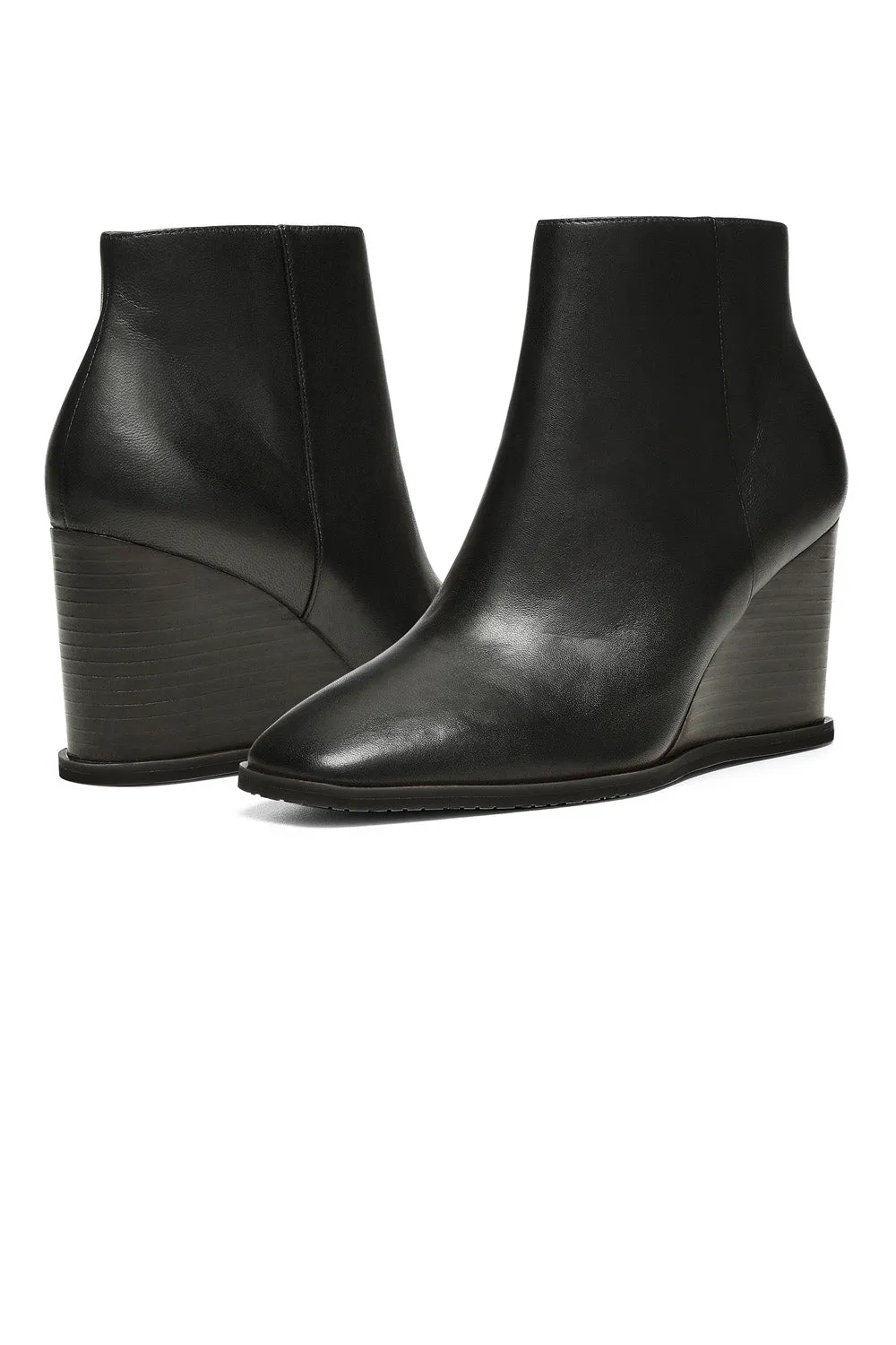 Joan Wedge Booties - Black