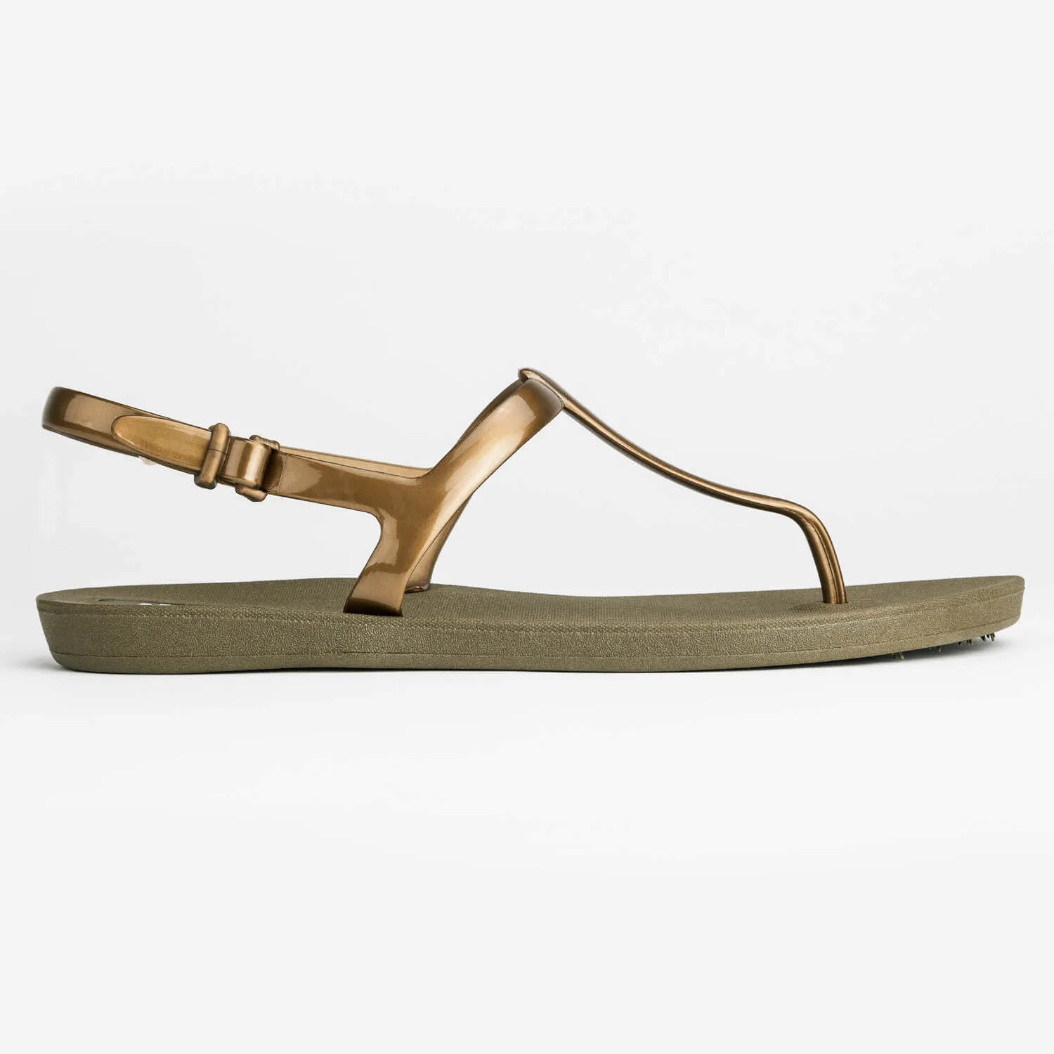 Journey T-Strap Sandals in Moss Gold