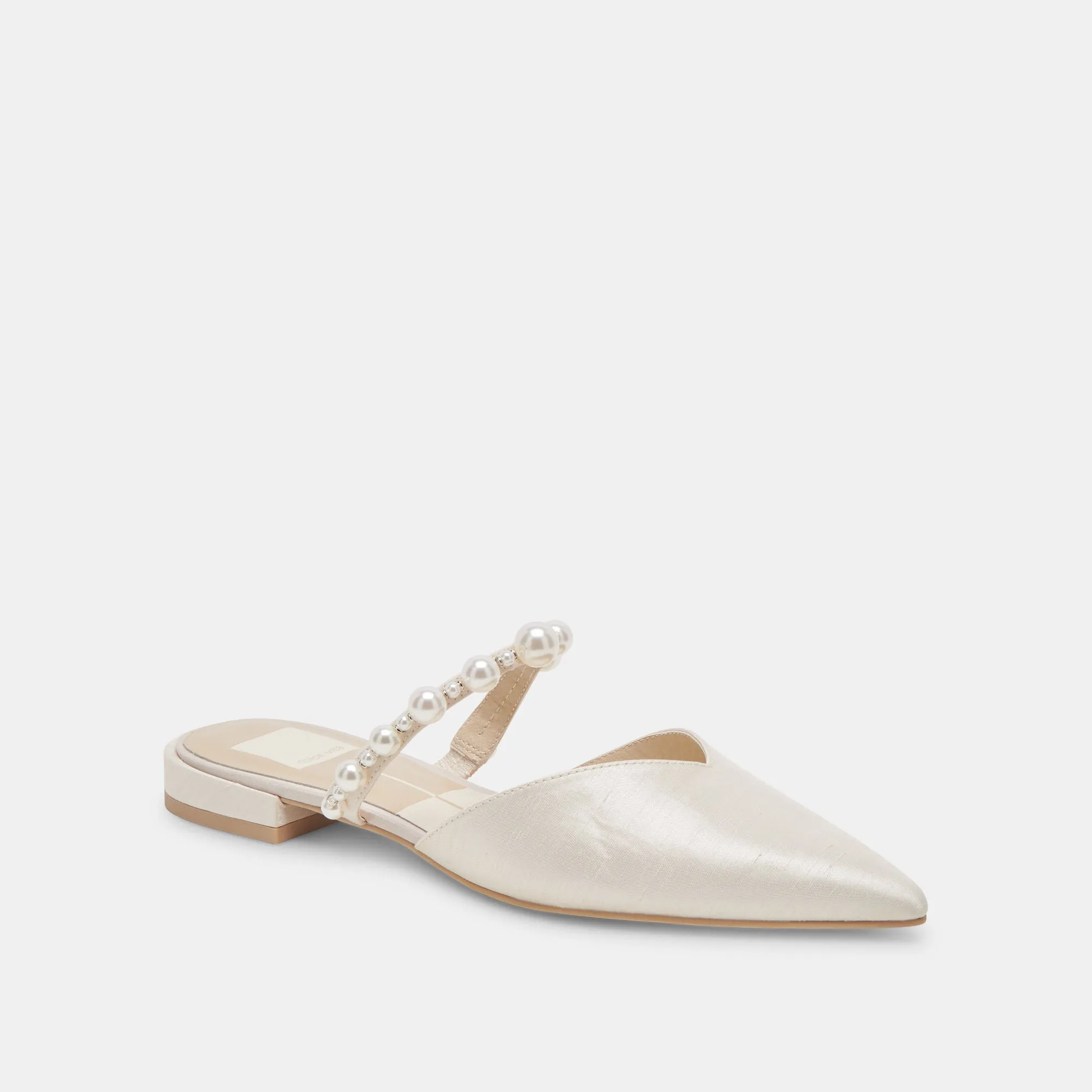 KANIKA PEARL WIDE FLATS VANILLA PEARLS