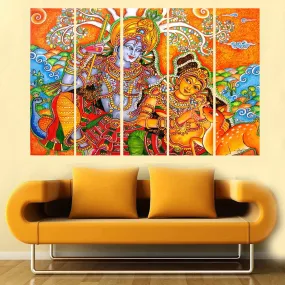 KYARA ARTS Wood Figures Wall Painting, Multicolour, Full