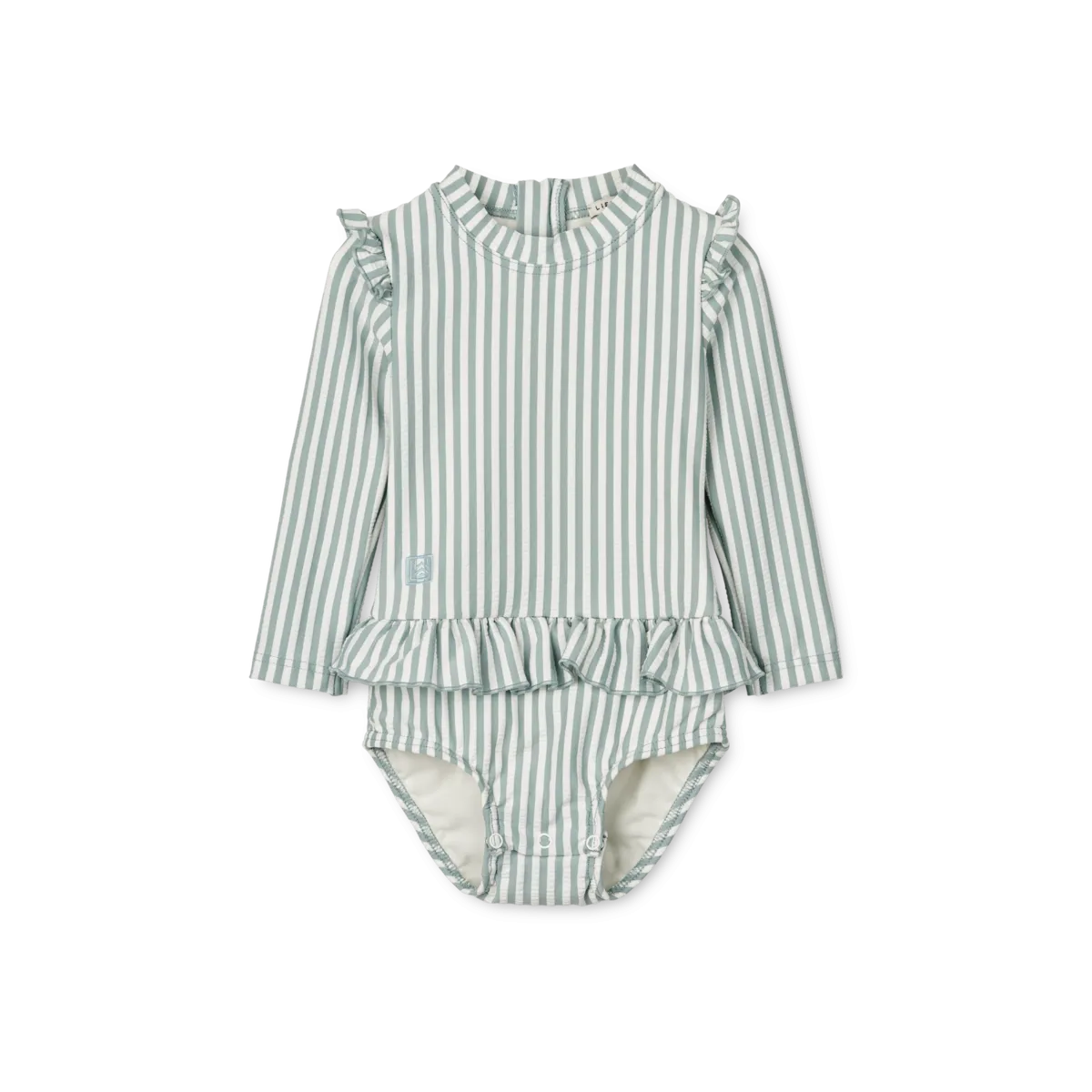 Liewood Sille Baby Seersucker SwimSuit | Y/D Stripe: Sea Blue/WhIte