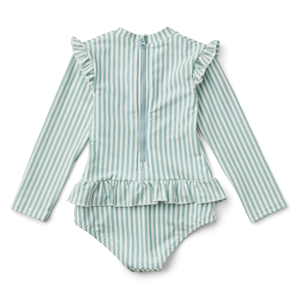 Liewood Sille Seersucker SwimSuit | Y/D Stripe: Sea Blue/WhIte