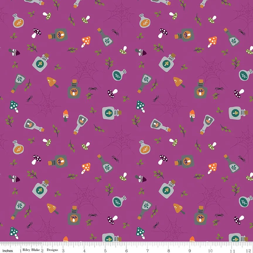 Little Witch Potions Magenta Yardage by Jennifer Long | Riley Blake Designs