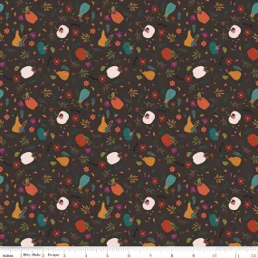 Little Witch Pumpkin Patch Espresso Yardage by Jennifer Long | Riley Blake Designs