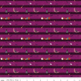 Little Witch Sitting on a Gate Magenta Yardage by Jennifer Long | Riley Blake Designs