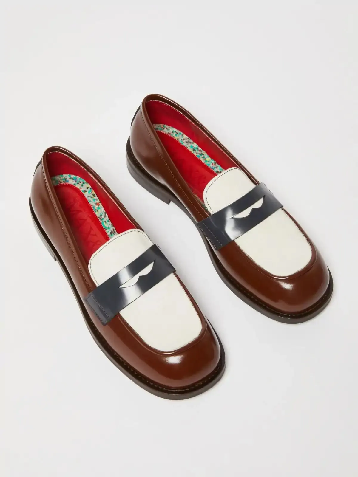 Loafers with ponyskin detail - Chocolate