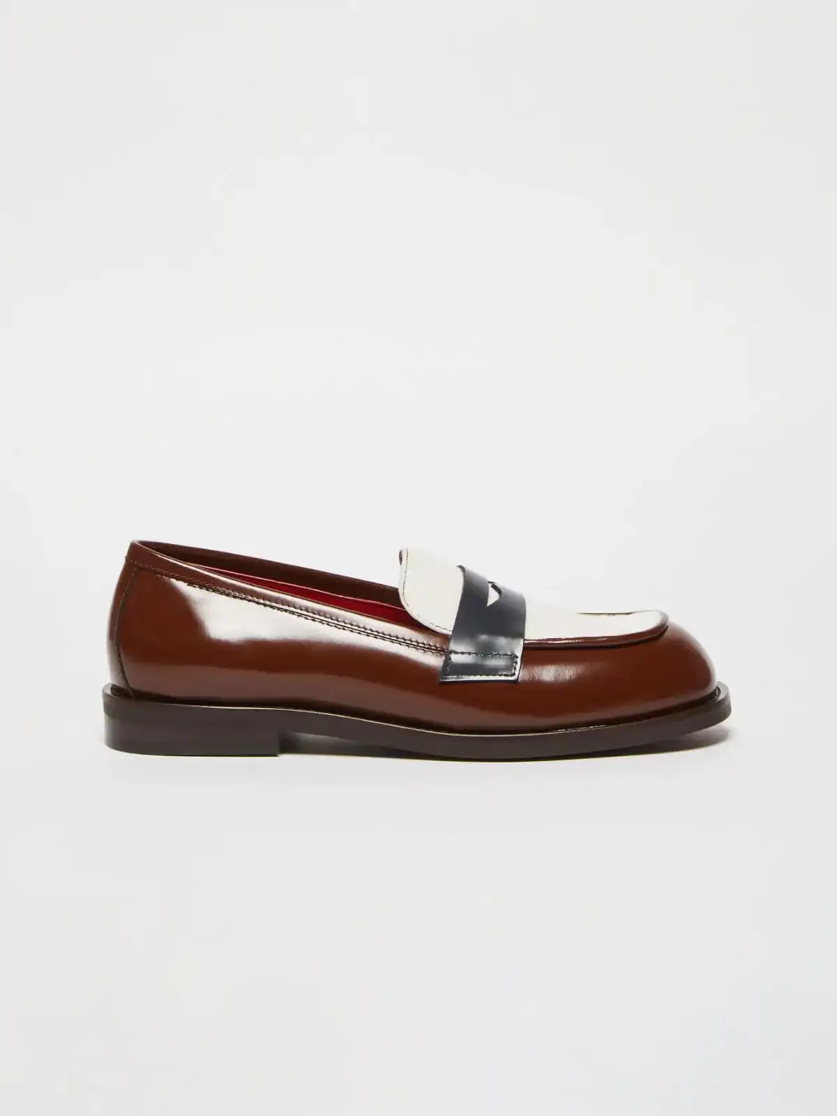 Loafers with ponyskin detail - Chocolate