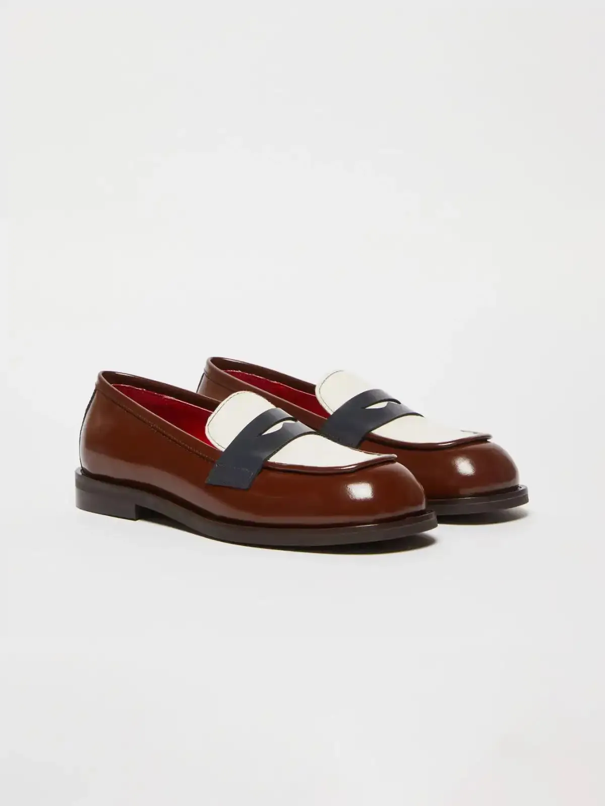 Loafers with ponyskin detail - Chocolate