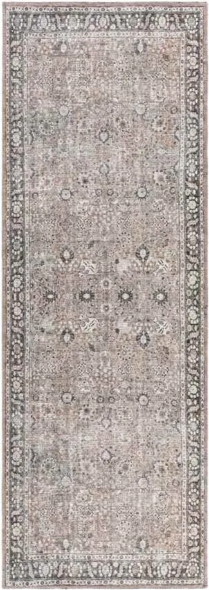 Long Beach Traditional Brown Washable Area Rug