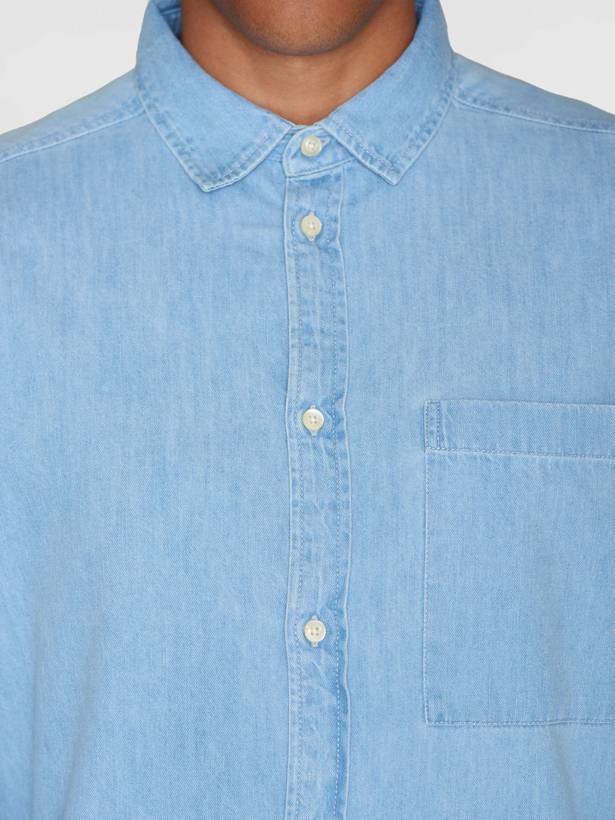 Loose shirt - GOTS/Vegan - Bleached Blue