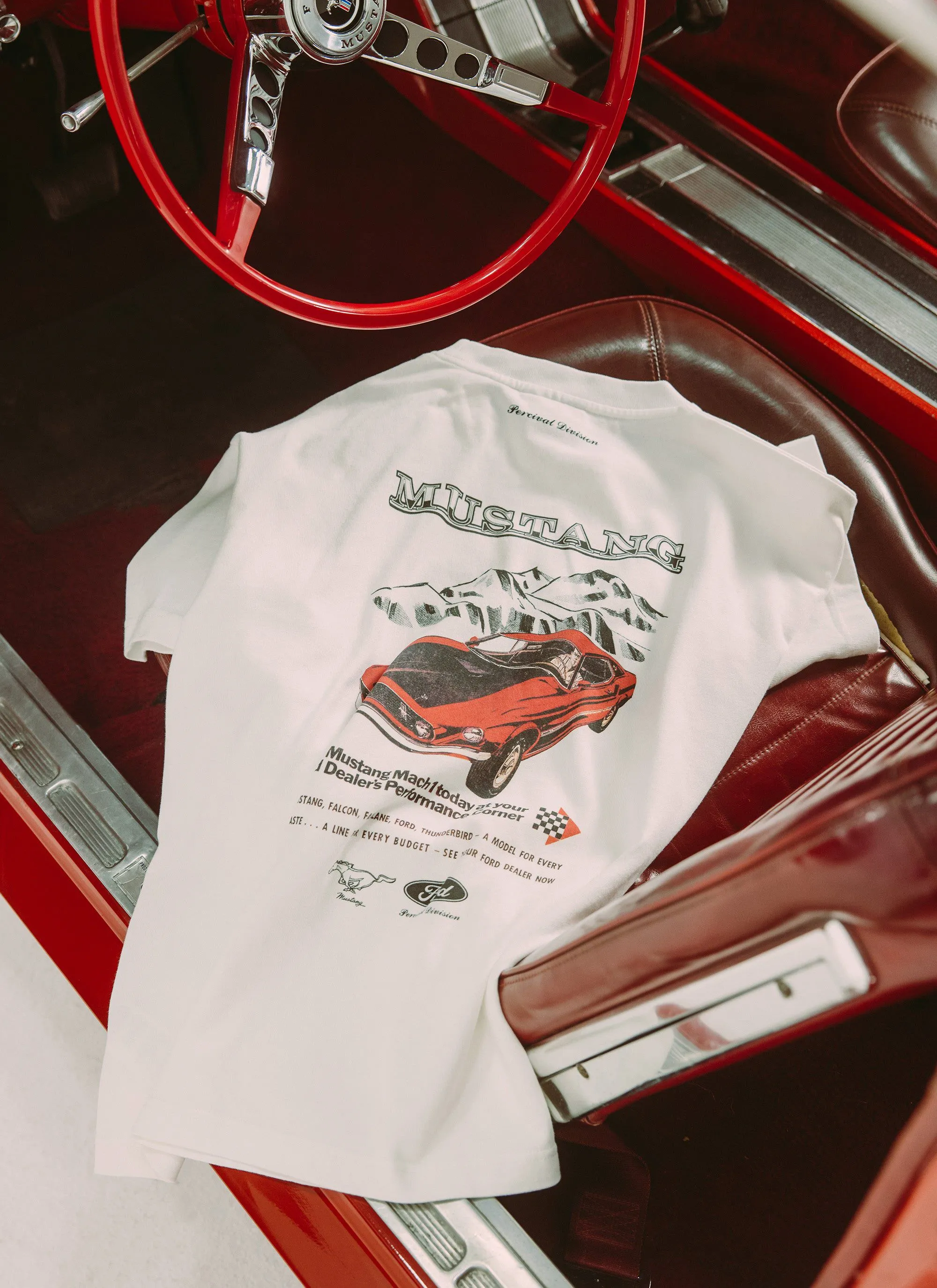 Mach 1 295 '69 Mustang Oversized T Shirt | Percival x Ford | White