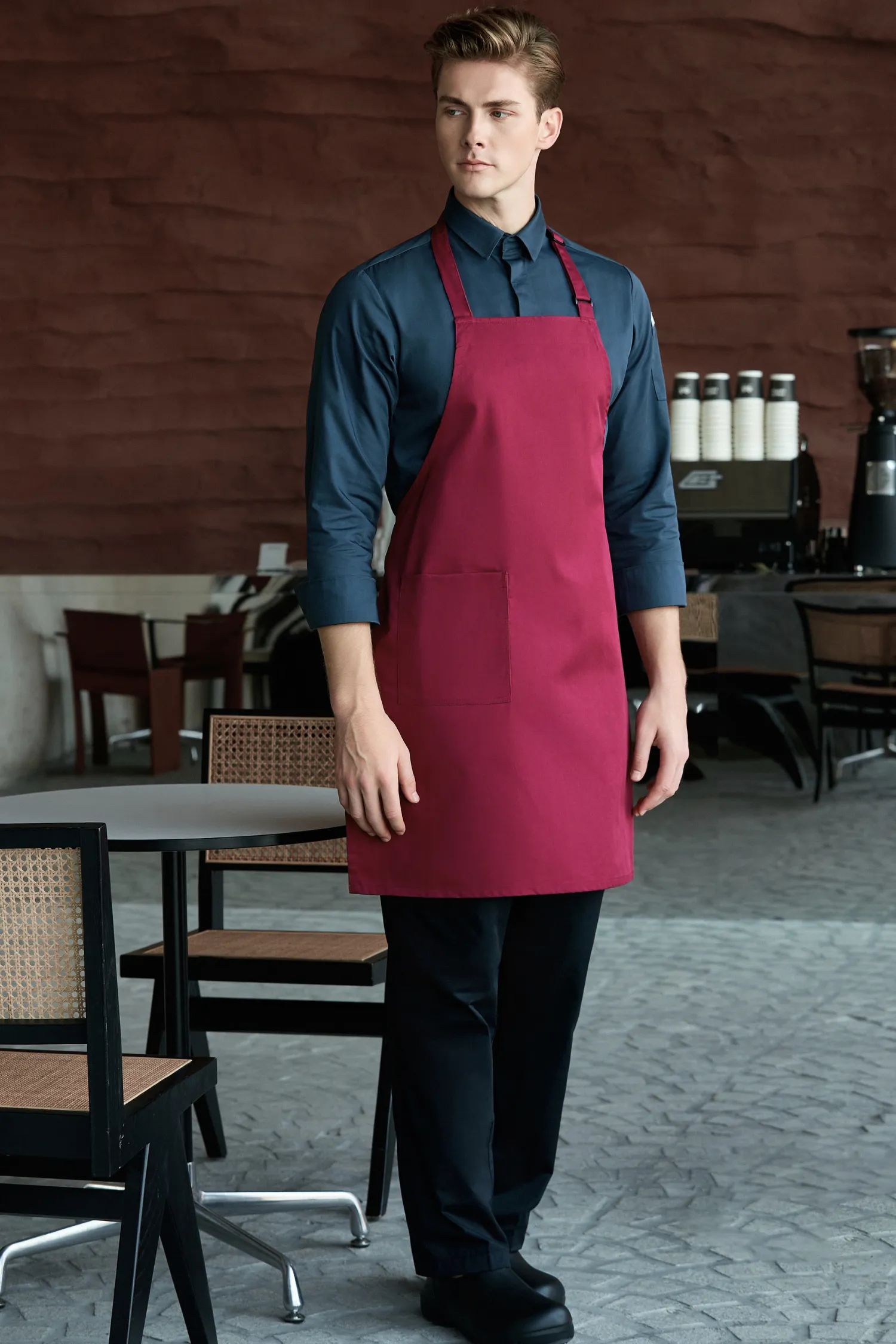 Maroon Bib Apron