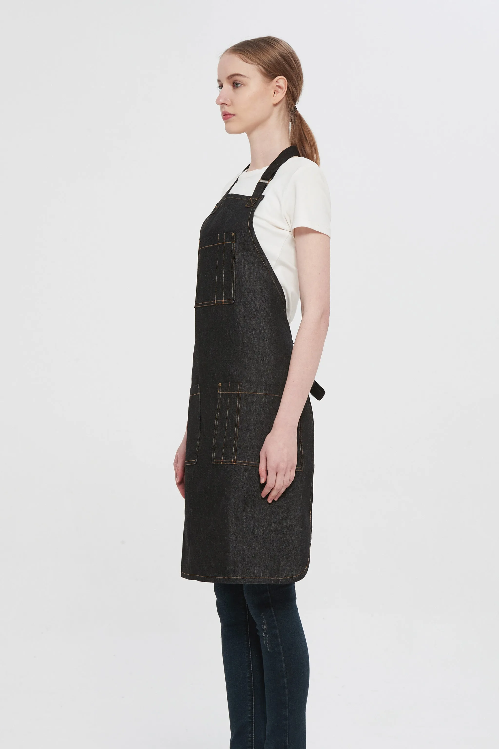 Martis Denim Bib Apron, Black