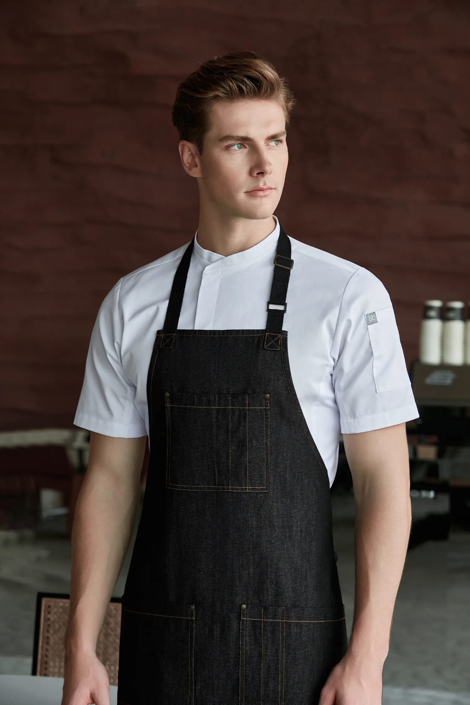 Martis Denim Bib Apron, Black