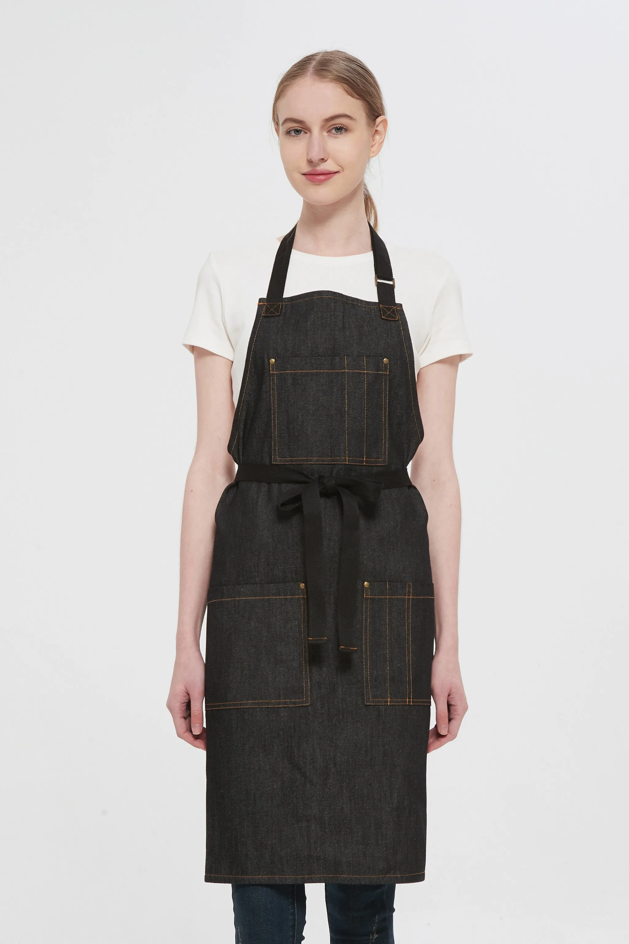 Martis Denim Bib Apron, Black