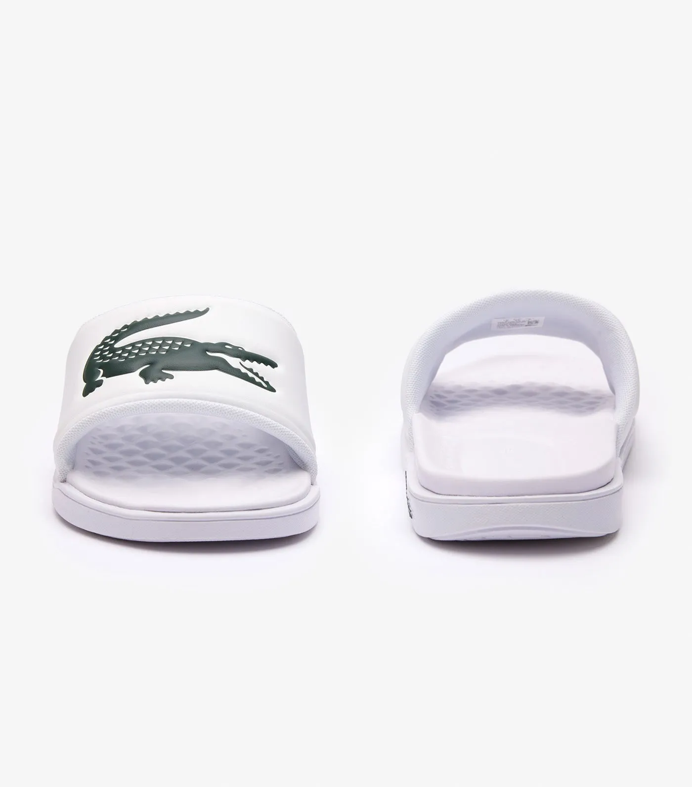 Men's Croco Dualiste Synthetic Logo Strap Slides White/Dark Green