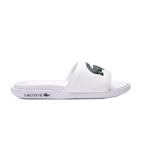 Men's Croco Dualiste Synthetic Logo Strap Slides White/Dark Green