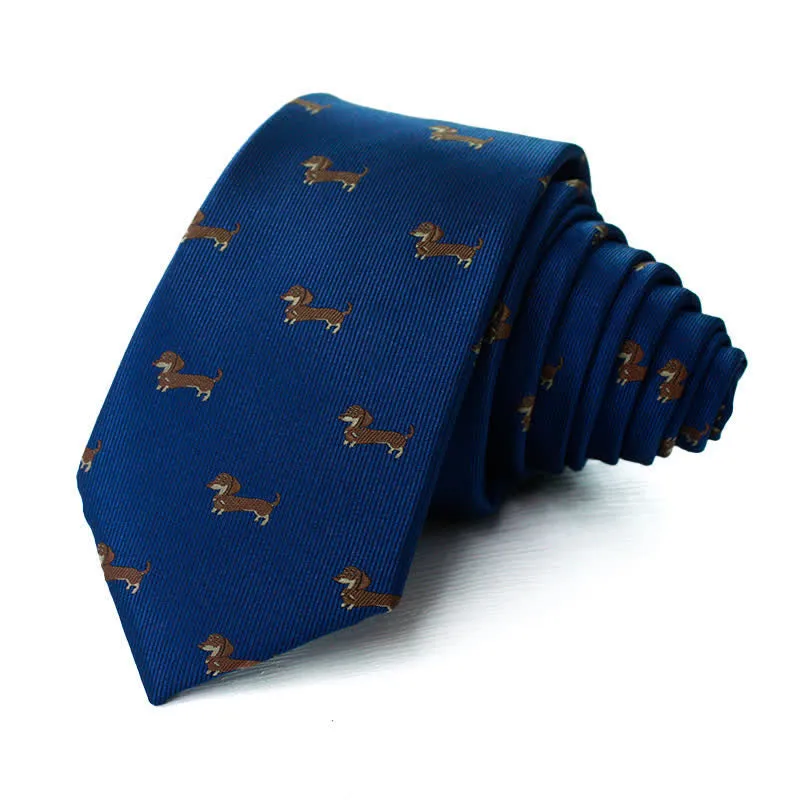 Men's Cute Animal Dachshund Dog Motifs Necktie