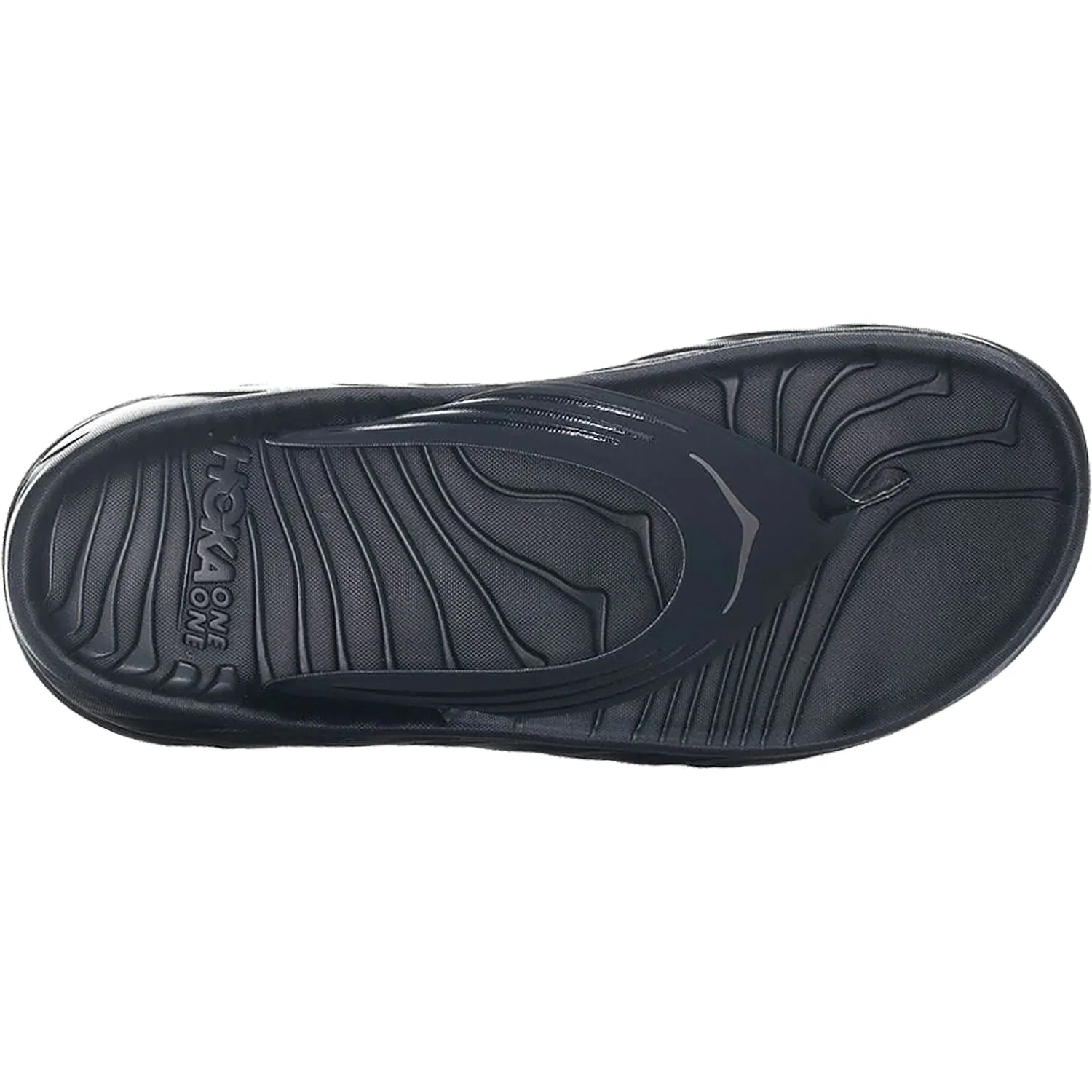 Men's Hoka One One Ora Recovery Flip Black/Dark Gull Grey Fabric