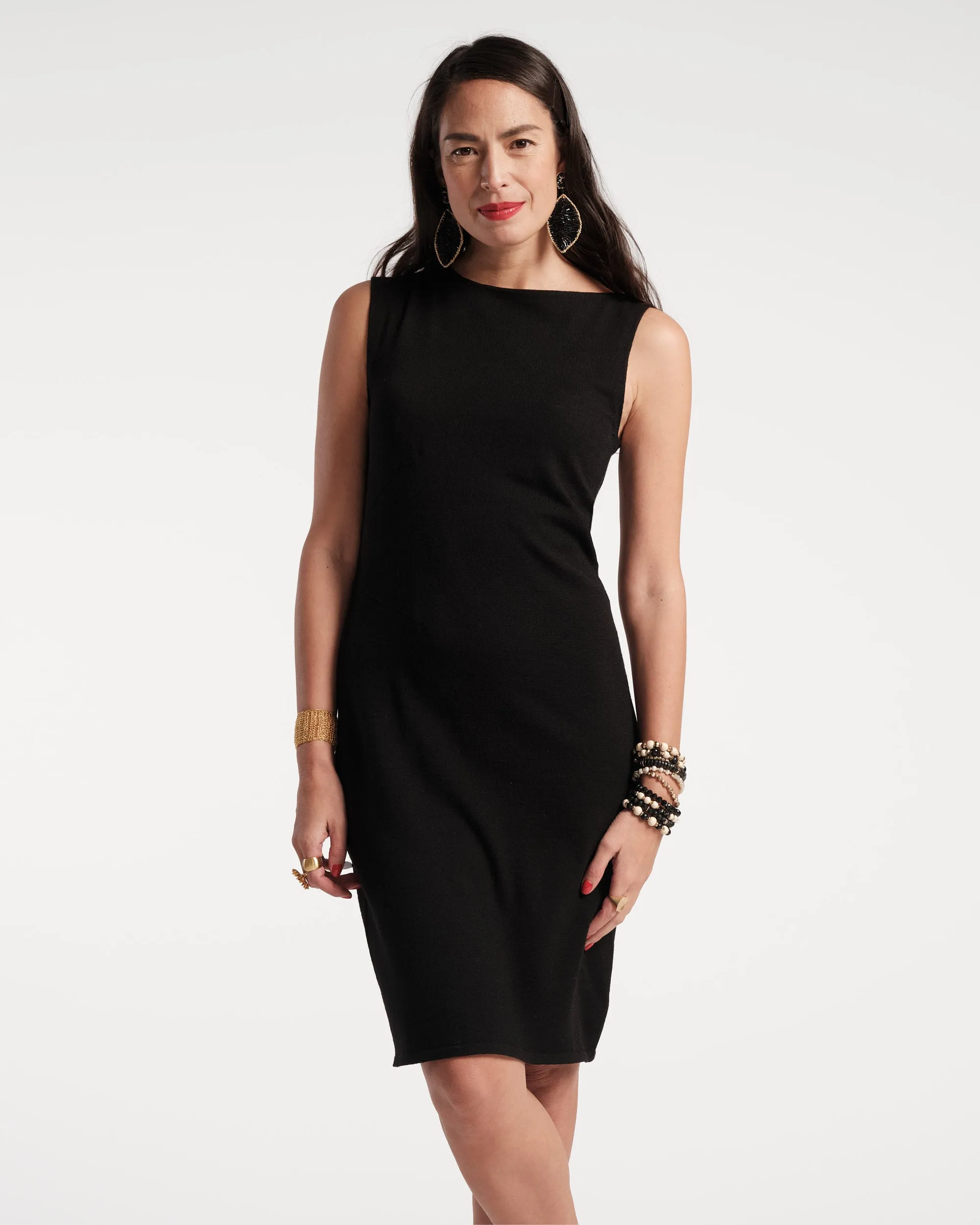 Mika Mini Sleeveless Knit Dress Black