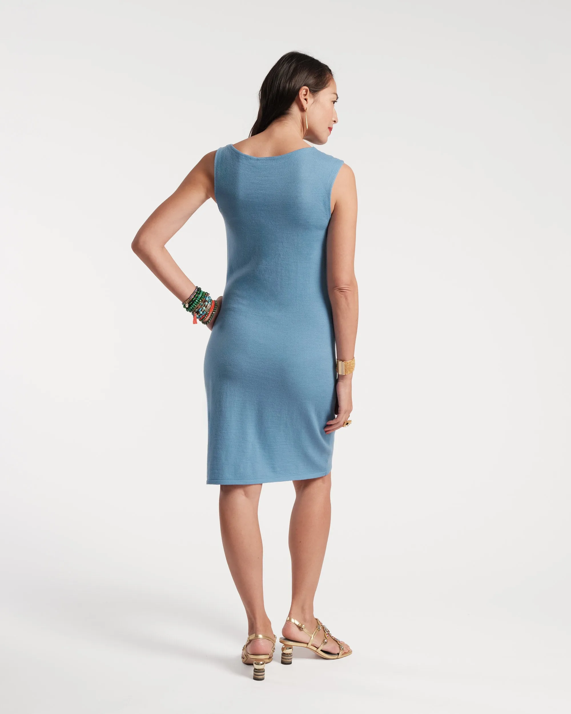 Mika Mini Sleeveless Knit Dress Blue