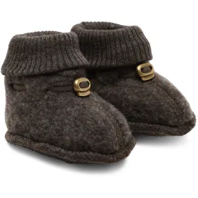 Mikk-Line Dark Brown Melange Wool Footies