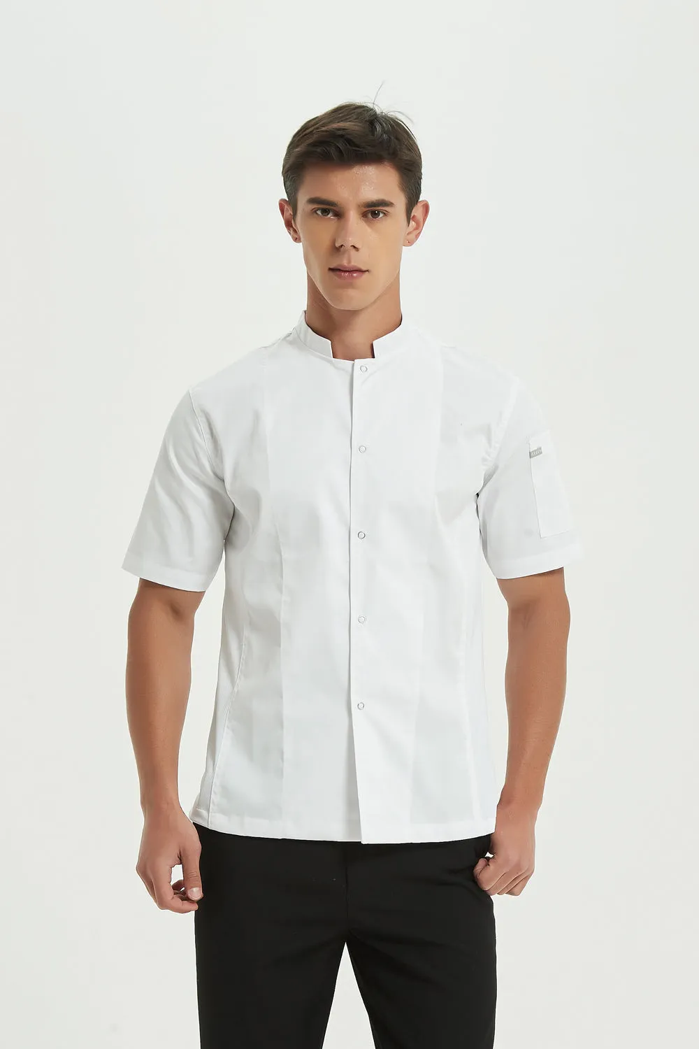 Mint White Chef Jacket, Short Sleeve