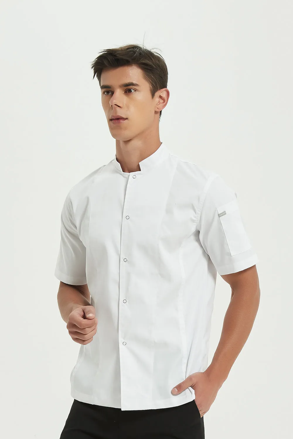 Mint White Chef Jacket, Short Sleeve