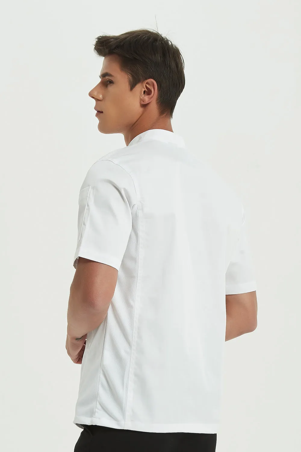 Mint White Chef Jacket, Short Sleeve