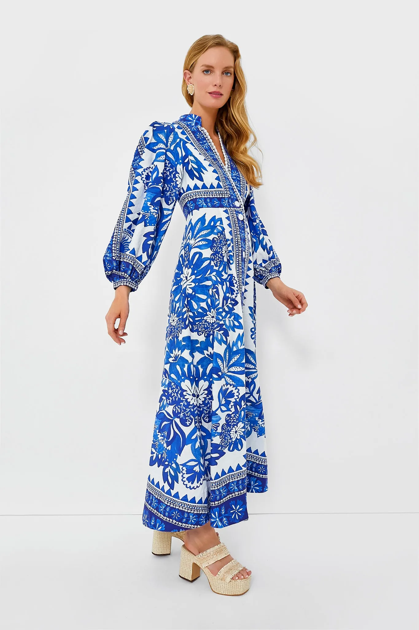 Off White Flora Tapestry Maxi Dress