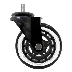 Office Chair Caster Wheels, Heavy for All Floors, with Threaded Stem, 3/4 Inch