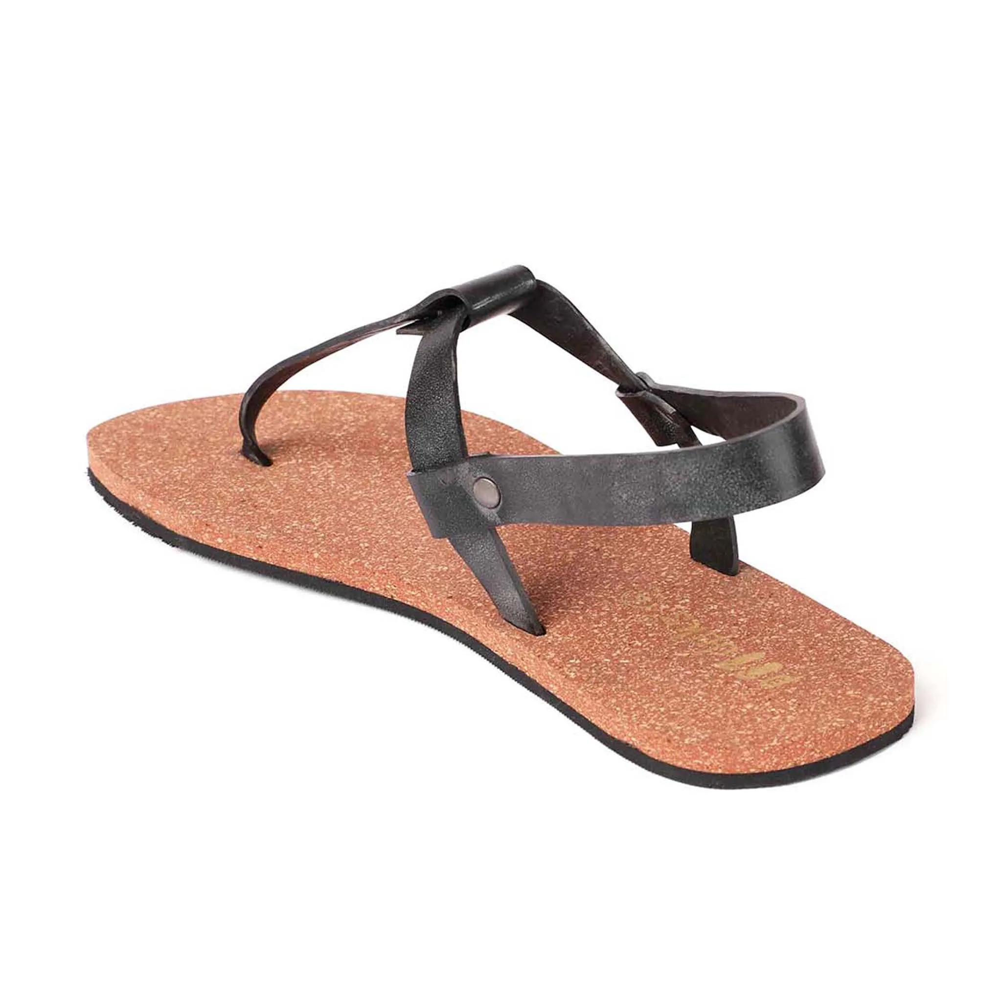 Paaduks Ara T-Strap Brown Cork Sandals for Women