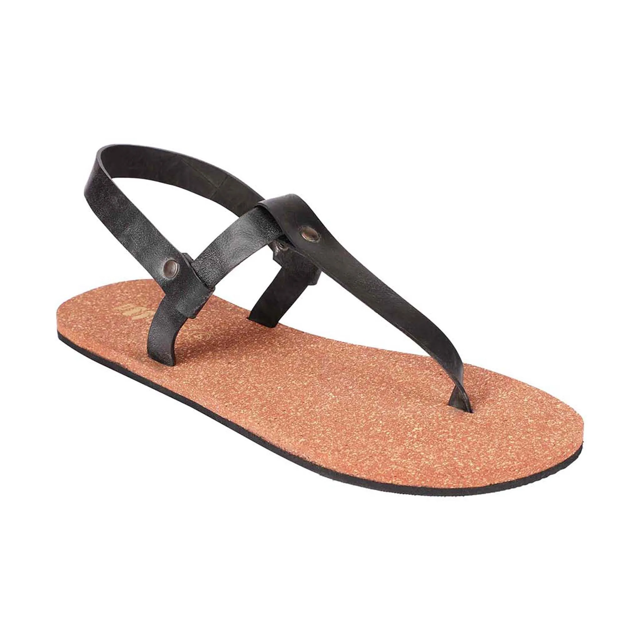 Paaduks Ara T-Strap Brown Cork Sandals for Women