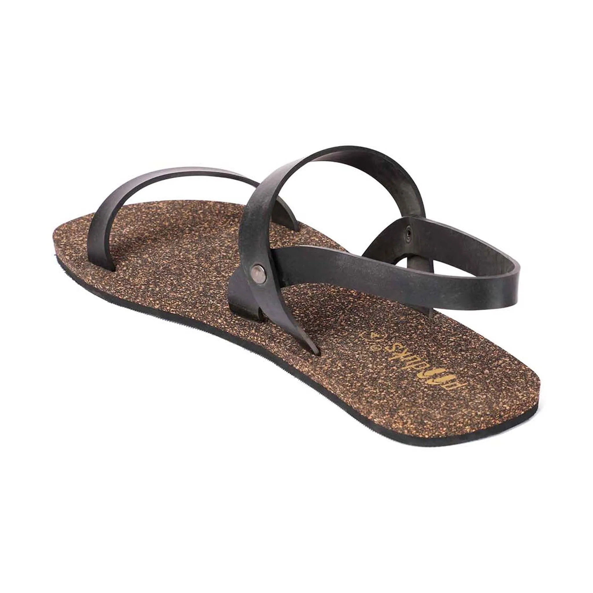 Paaduks Joy Slingback Black Cork Sandals for Women