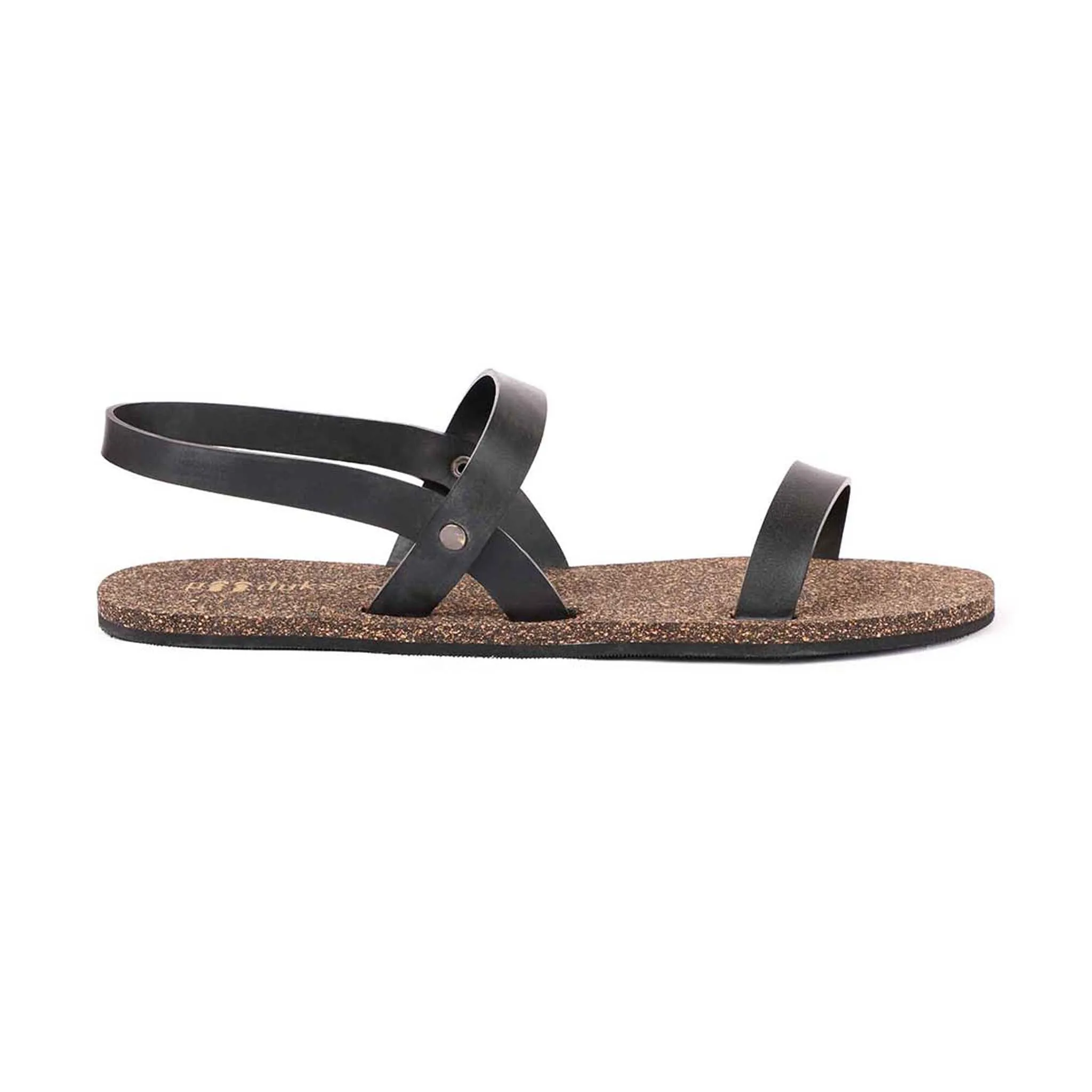 Paaduks Joy Slingback Black Cork Sandals for Women