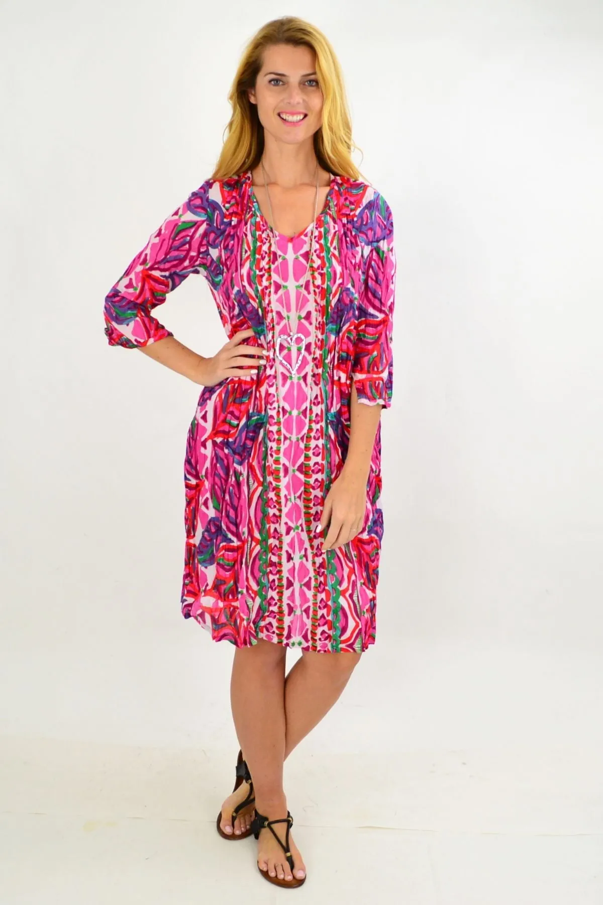 Pink Pattern One Summer Tunic Dress