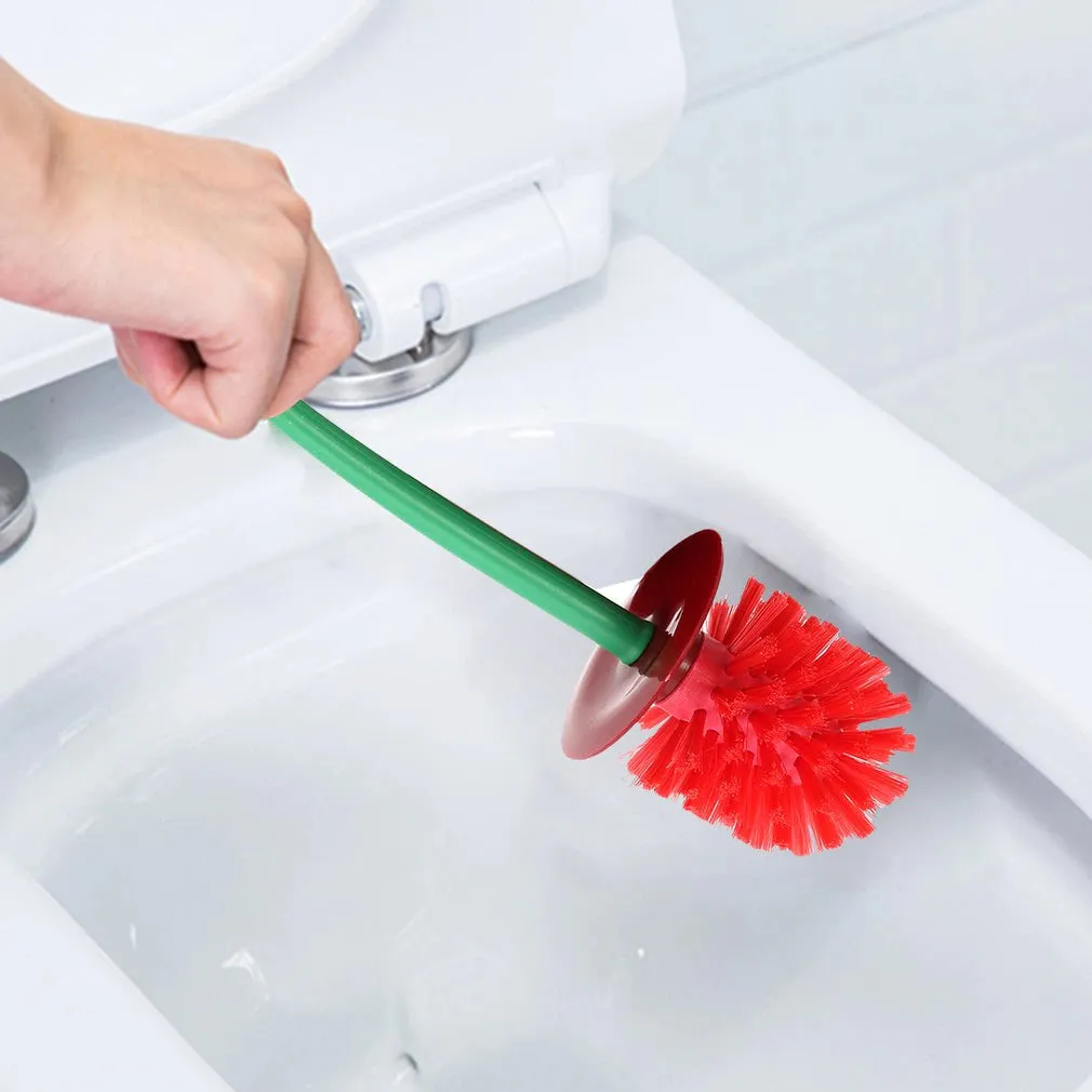 "High-Quality Lavatory Brush Set with Soft ABS Bristles - Clean and Sanitary Cherry Shape Design - 380X130mm"