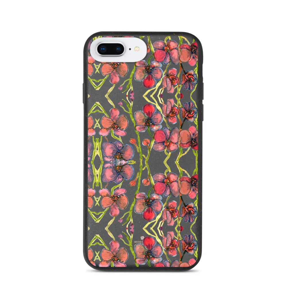 Red Orchids Biodegradable Phone Case, Orchid Best Floral Print iPhone Case-Printed in EU