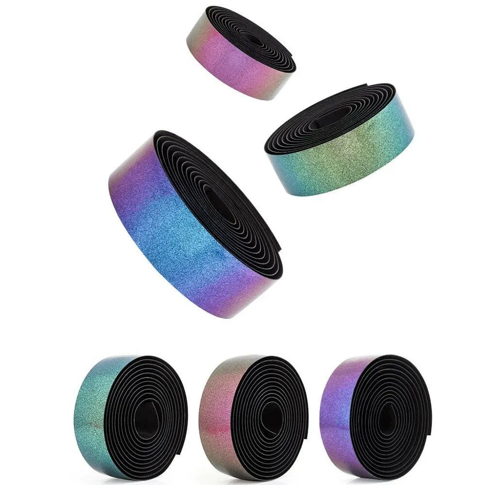 Road Bike Chameleon Color Bar Tape EVA/PU Bicycle Handlebar Tape Breathable Sweat Anti-Skid Shock Absorber Wrap Tape 2150mm